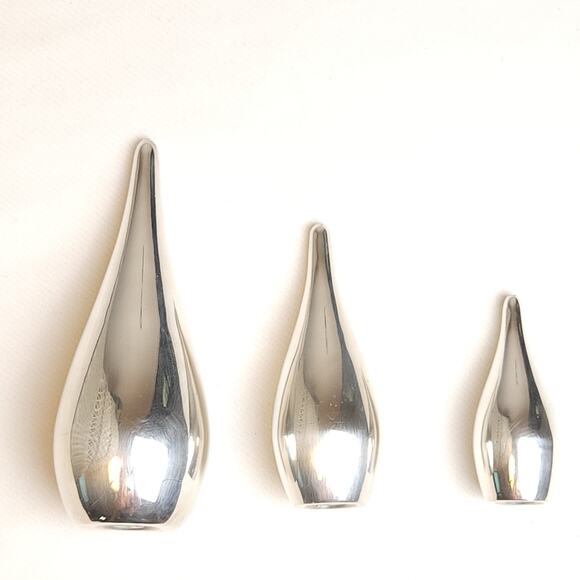 Allan Adler Sterling Silver Salt Pepper Shakers Modernist MCM Teardrop - Picture 2 of 11
